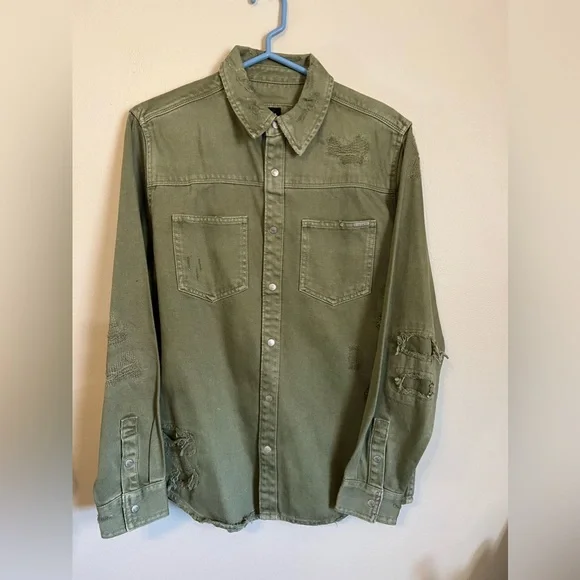 NEW W/O TAG | Men’s Zara Green Denim Jacket - Picture 2 of 6